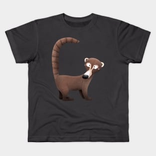 Funny curious coatimundi cartoon illustration Kids T-Shirt